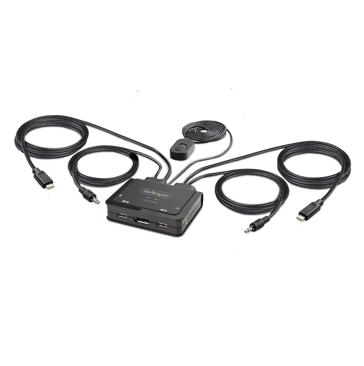StarTech.com 2-Port USB-C Cable KVM Switch, 4K 60Hz DisplayPort Output