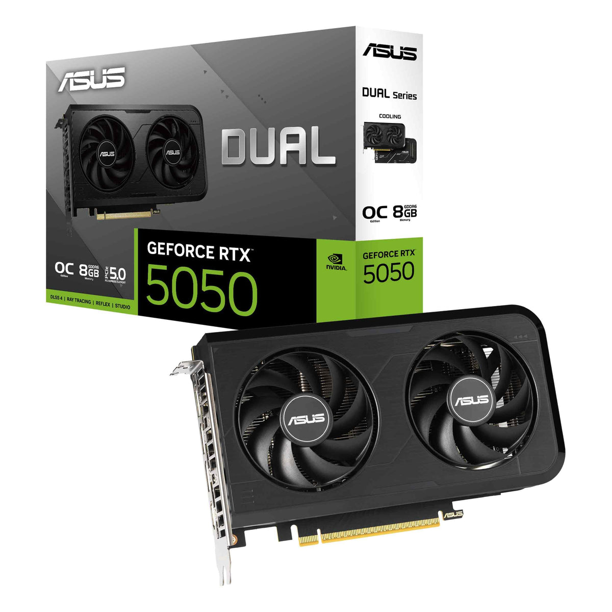 ASUS Dual GeForce RTX™ 5050 8GB GDDR6 OC Edition (PCIe 5.0, 8GB GDDR6,