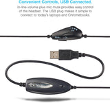 Casque d'écoute USB mono Cyber Acoustics avec microphone à perche pour Internet