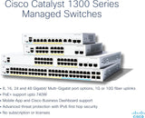 Cisco Catalyst 1300-8FP-2G Commutateur administré, 8 ports GE, PoE complet, 2x1GE