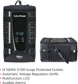 Batterie de secours intelligente CyberPower AVRG750LCD, 750VA/450W