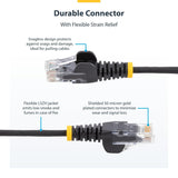 Câble Ethernet CAT6 Slim Blanc de 25 pieds, sans accroc, PoE 100W, UTP, LSZH, fil de cuivre nu 28AWG, cordon de raccordement réseau RJ45 Slim