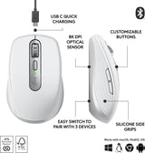 Logitech MX Anywhere 3S Pale Grey Multi-Device Mouse