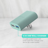 Chargeur mural de voyage USB 2 PORTS 17W / 3,4A 110V/220V