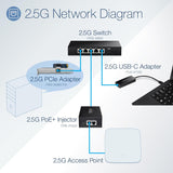 TRENDnet 2.5GBase-T PCIe Network Adapter, TEG-25GECTX, Converts a PCIe