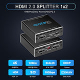 2-PORT HDMI SPLITTER (1X2) 4K W/ SCALER