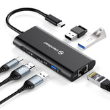USB-C MULTIPORT ADAPTER 4K 60 HZ HDMI USB 3.2 GEN 2 HUB PORTS GBE