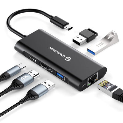 USB-C MULTIPORT ADAPTER 4K 60 HZ HDMI USB 3.2 GEN 2 HUB PORTS GBE