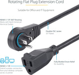 StarTech.com 6ft (2m) Power Extension Cord - 360° Rotating Flat Plug E