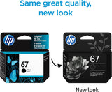 Original HP 67 Black Ink Cartridge, Works with HP DeskJet 1255, 2700