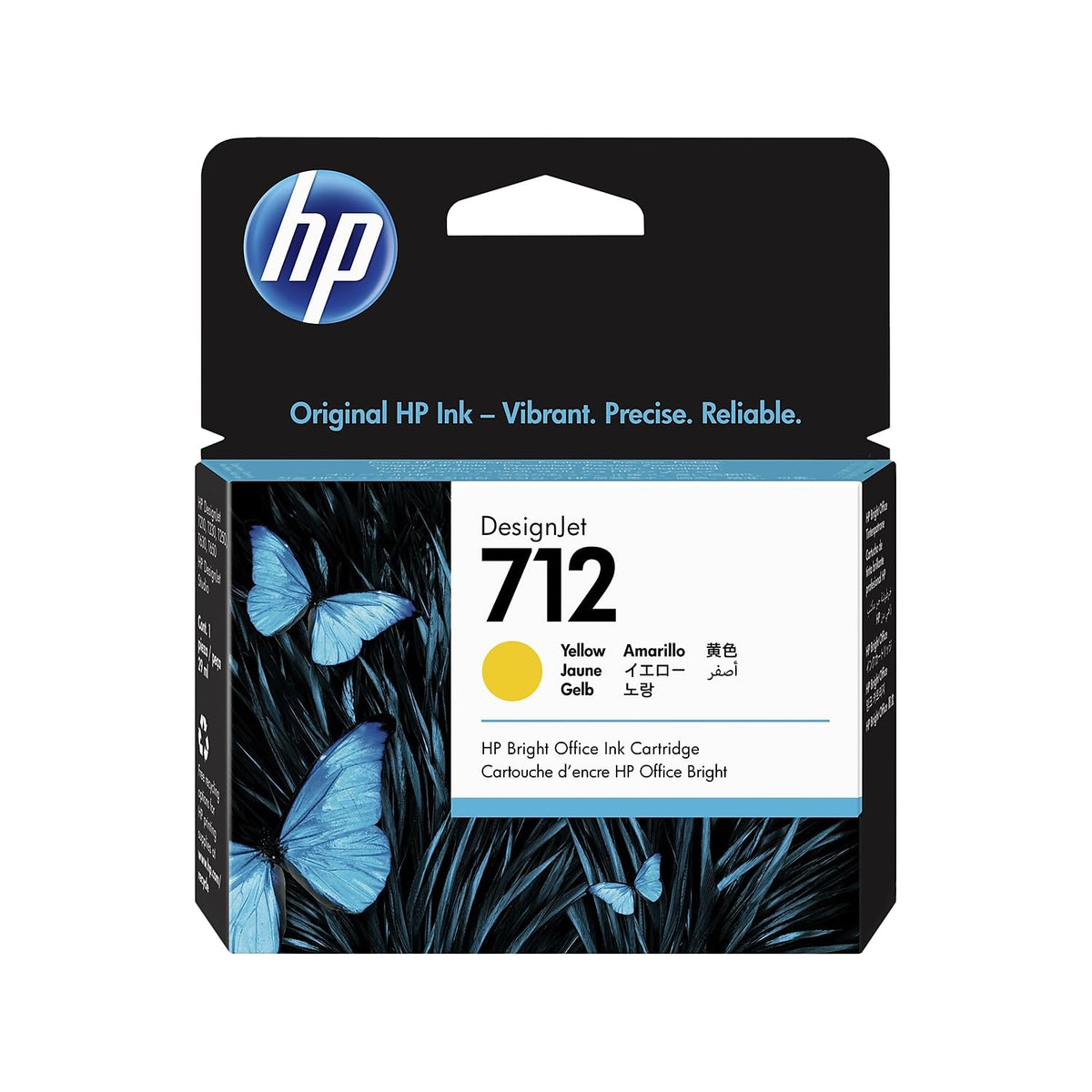 HP 712 Yellow 29-ml Genuine Ink Cartridge (3ED69A) for DesignJet T650