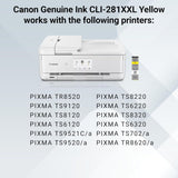 Cartouche d'encre authentique Canon CLI-281XXL Jaune CLI-281 XXL Jaune