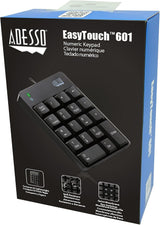 Adesso AKB-601UB USB Spill Resistant 18-Key Numeric Keypad,Black