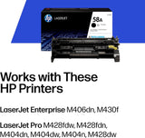 Cartouche de toner noire originale HP 58A (CF258A) Taille unique