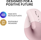 Logitech Lift Vertical Ergonomic Mouse, Wireless, Bluetooth or Logi Bo