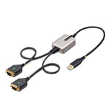 StarTech.com 2ft (60cm) 2-Port USB to Serial Adapter Cable, COM Retent