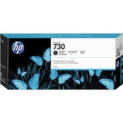HP 730 300-ml Matte Black DesignJet Ink Cartridge, P2V71A