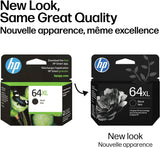 Original HP 64XL Black High-Yield Ink Cartridge, Works with HP Envy P