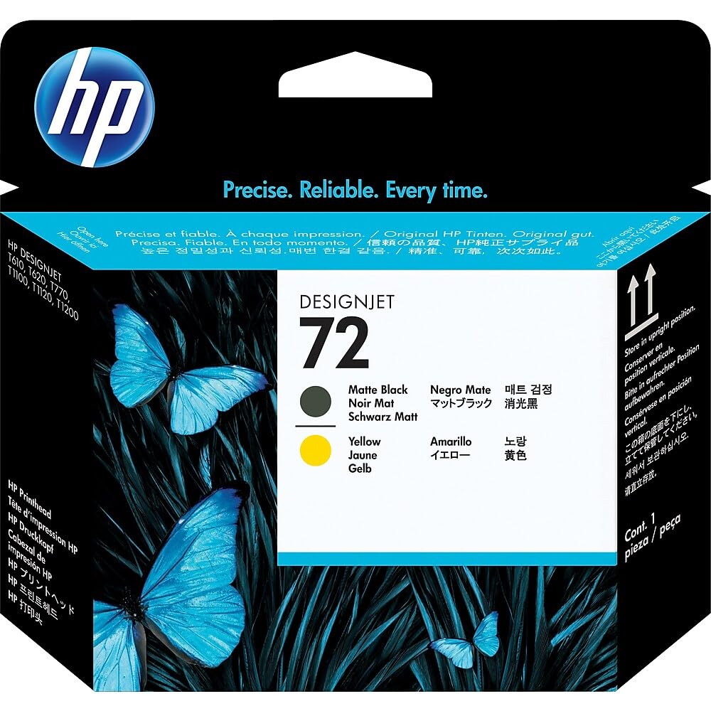 HP 72 (C9384A) Matte Black/ Yellow OEM Genuine Inkjet/Ink Printhead -