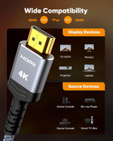 Câble HDMI 7,6 m, Long câble HDMI 2.0 4K eARC-Snowkids 18 Gbit/s Haute Vitess