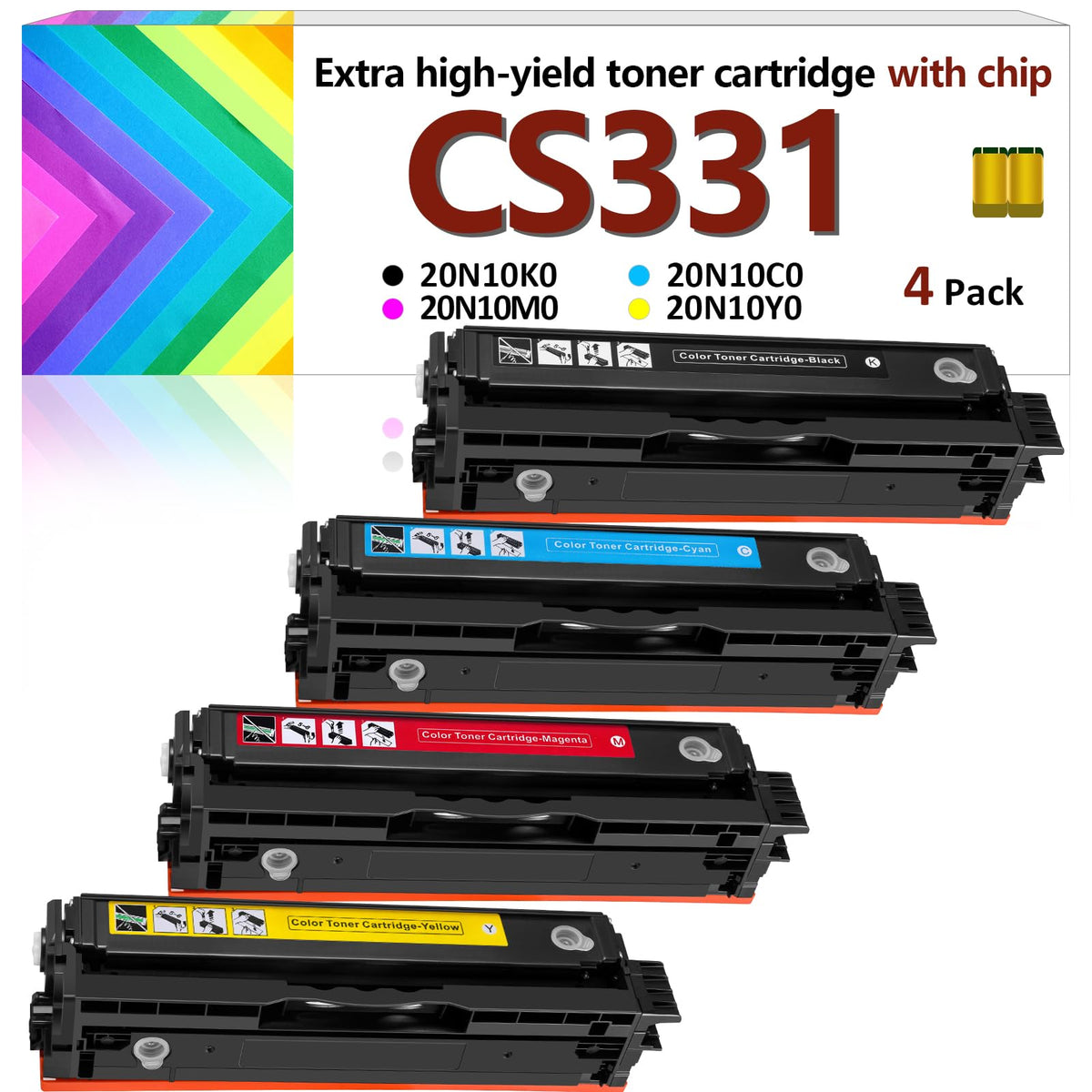 20N10K0,20N10C0,20N10M0,20N10Y0 Toner Cartridge(with chip) for Lexmark