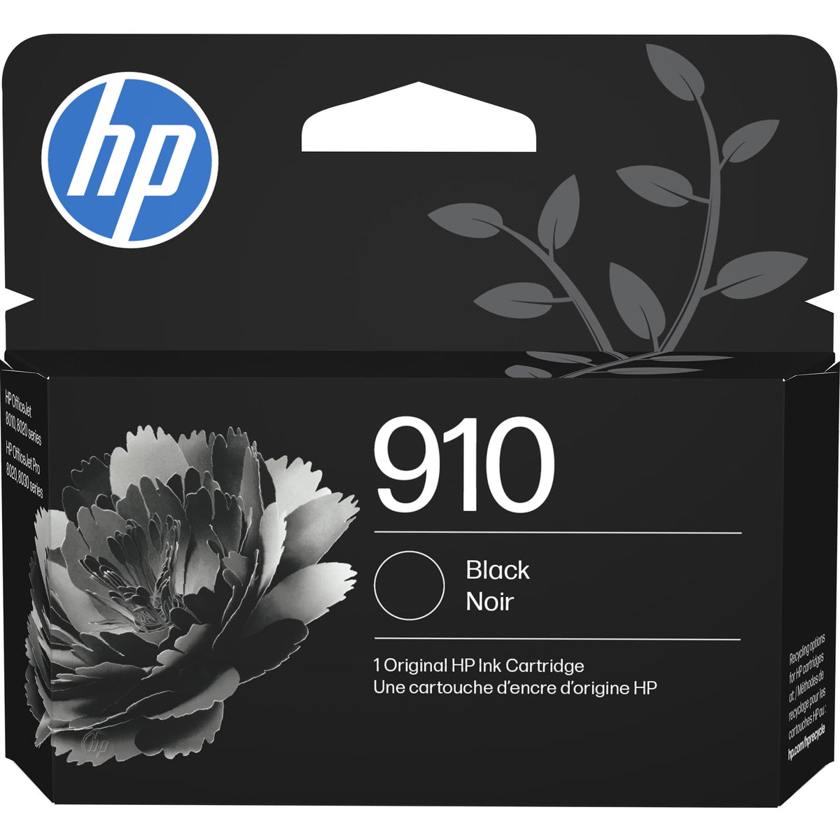Original HP 910 Black Ink Cartridge, Works with HP OfficeJet 8010 802