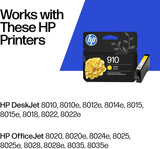 Original HP 910 Yellow Ink Cartridge | Works with HP OfficeJet 8010, 8