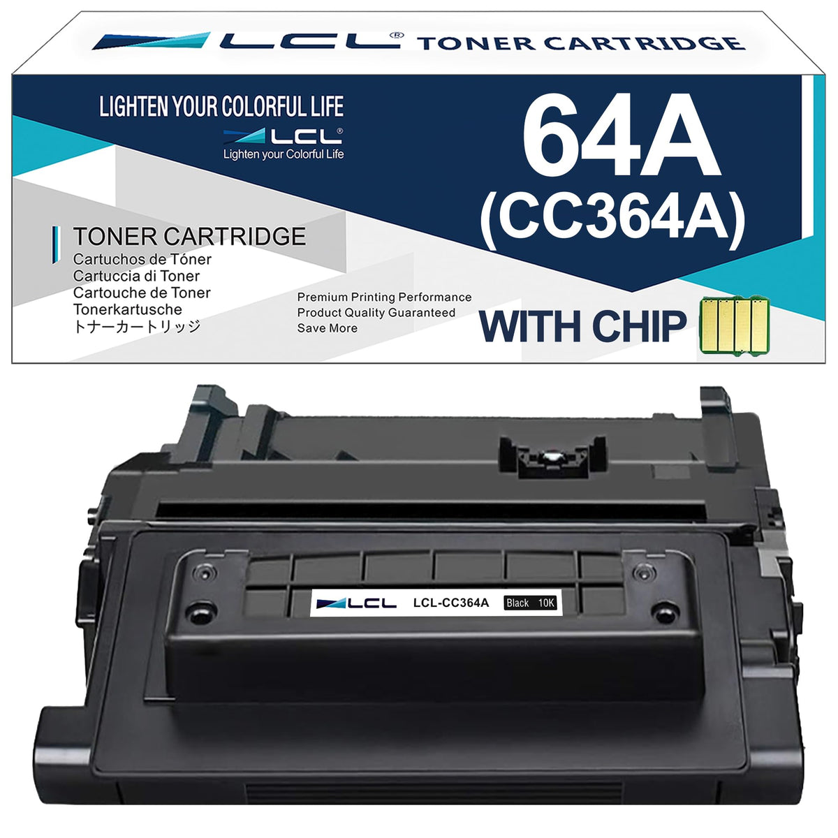 LCL Cartouche de toner compatible pour HP 64A CC364A (1 emballage, noir) pour H