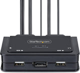StarTech.com 2-Port USB-C Cable KVM Switch, 4K 60Hz DisplayPort Output