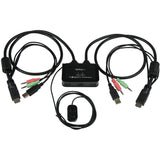 StarTech.com 2 Port USB HDMI Cable KVM Switch with Audio and Remote Sw