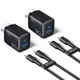 StarTech 30W USB-C Wall Charger, Portable GAN Charger with USB Power Delivery Fast Charging, GAN 5V/9V/15/20V PD, USB-C Charger, Black
