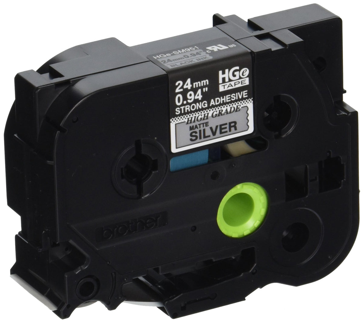 Ruban Brother Hges9515 noir sur argent mat Hge 24 mm avec supplémentaire