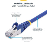StarTech Câble Ethernet CAT8 bleu de 1,8 m, RJ45 sans accroc, 25G/40G, 2000MHZ, POE 100W, fil en cuivre NU PUR S/FTP 26 AWG, LSZH