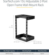 StarTech.com 8U Open Frame Wall Mount Server Rack