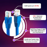 J-Tech Digital Cat 6A Ethernet Cable 100Ft High Speed U/UTP Pure Coppe