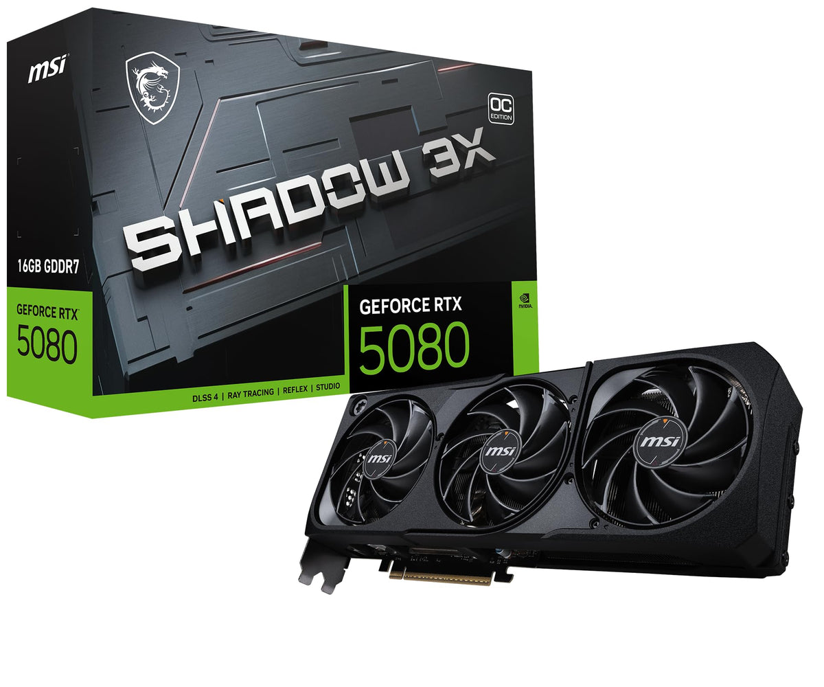 MSI Gaming RTX 5080 16G Shadow 3X OC Graphics Card (16GB GDDR7, 256-bi