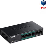 TRENDnet 6-Port Fast Ethernet PoE+ Switch,TPE-S50,4 x Fast Ethernet Po