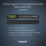 Netgear GS324P 24-Port Gigabit Unmanaged PoE+ Switch
