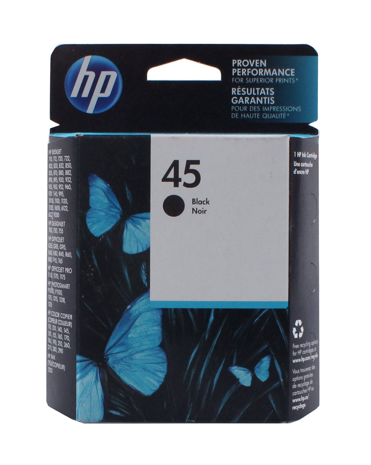 Genuine HP 45 Cartouche d'encre noire (51645A)