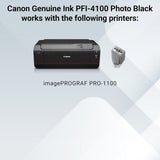 Canon PFI-4100 Genuine Photo Black Ink Tank, Compatible with imagePROG