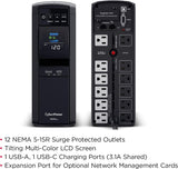 Système onduleur à onde sinusoïdale PFC CyberPower CP1500PFCLCD, 1500VA/1000W, 12 prises