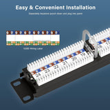 StarTech Panneau de brassage RJ45 Cat6 de 48 ports (2U) pour bâti réseau, UTP, 110 Punch-DOWN, Panneau de brassage Ethernet CAT 6 pour bâti de serveur réseau