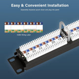 StarTech Panneau de brassage RJ45 Cat6 de 48 ports (2U) pour bâti réseau, UTP, 110 Punch-DOWN, Panneau de brassage Ethernet CAT 6 pour bâti de serveur réseau