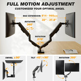 Dual Monitor Stand - Adjustable Dual Arm Mount for 17-35 Inch Screens