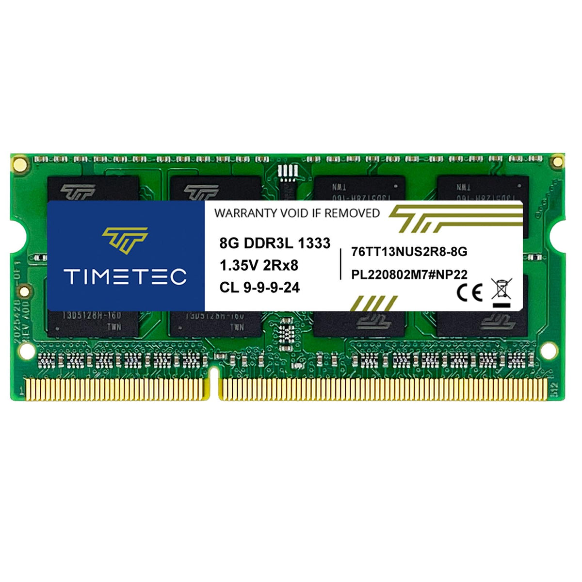 Timetec 8 Go DDR3 / DDR3L 1333 MHz PC3-10600 Non-ECC Non-tamponné 1,5 V / 1