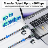 USB C to Micro USB Cable 0.3M, Short Braided Type C to Micro USB Cable