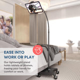 Mobile Tablet Stand with Wheels Height Adjustable F/ 7-11IN Tablet