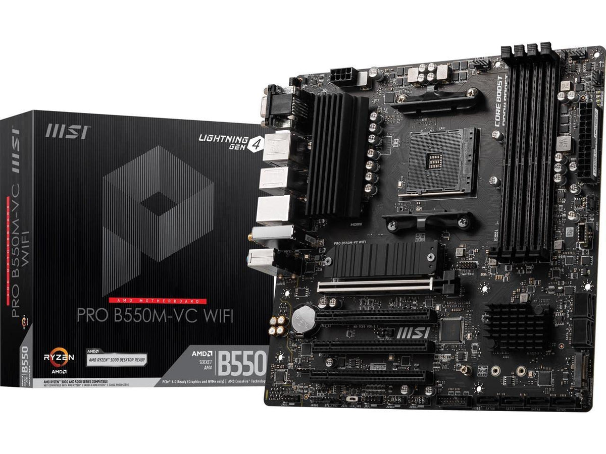 MSI PRO B550M-VC WiFi ProSeries Motherboard (AMD AM4, DDR4, PCIe 4.0,