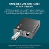 Convertisseur multimédia fibre TP-Link Gigabit SFP vers RJ45