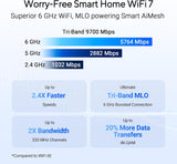 ASUS RT-BE92U BE9700 Tri-Band WiFi 7 Router, Supports New 320MHz Bandw